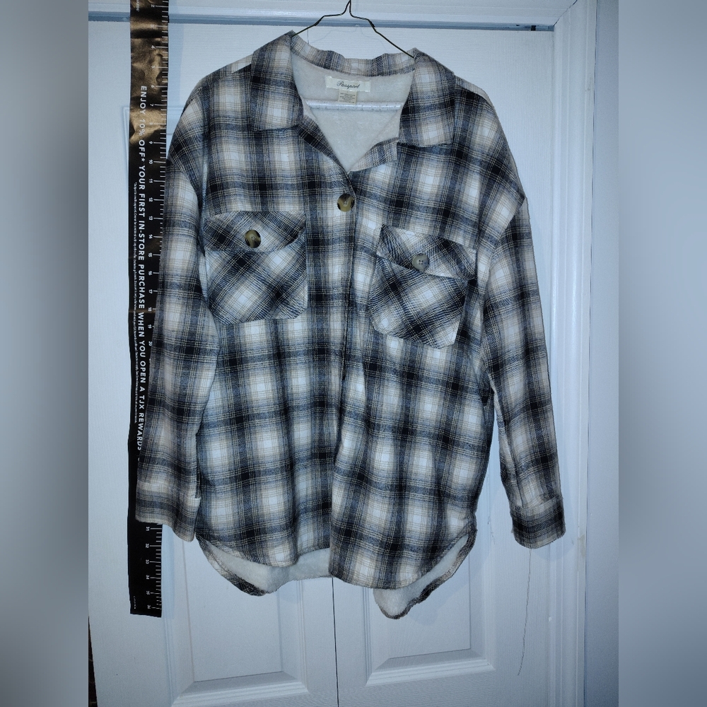Passport Black and White Plaid Kids Button Down Shirt